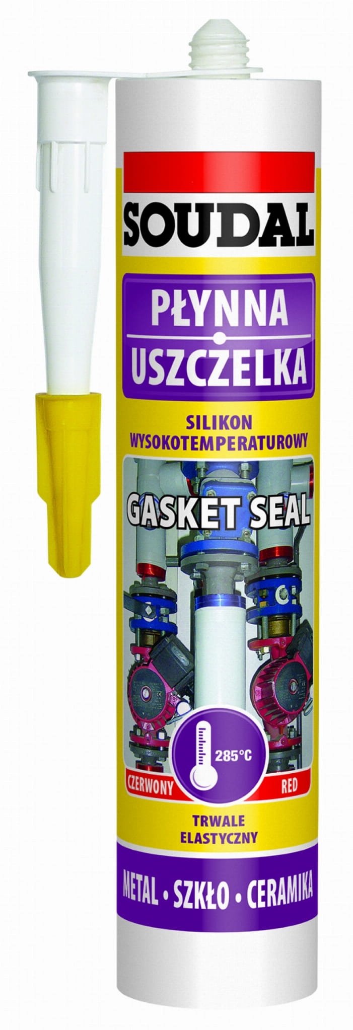 Silikon wysokotemperaturowy czerwony Soudal