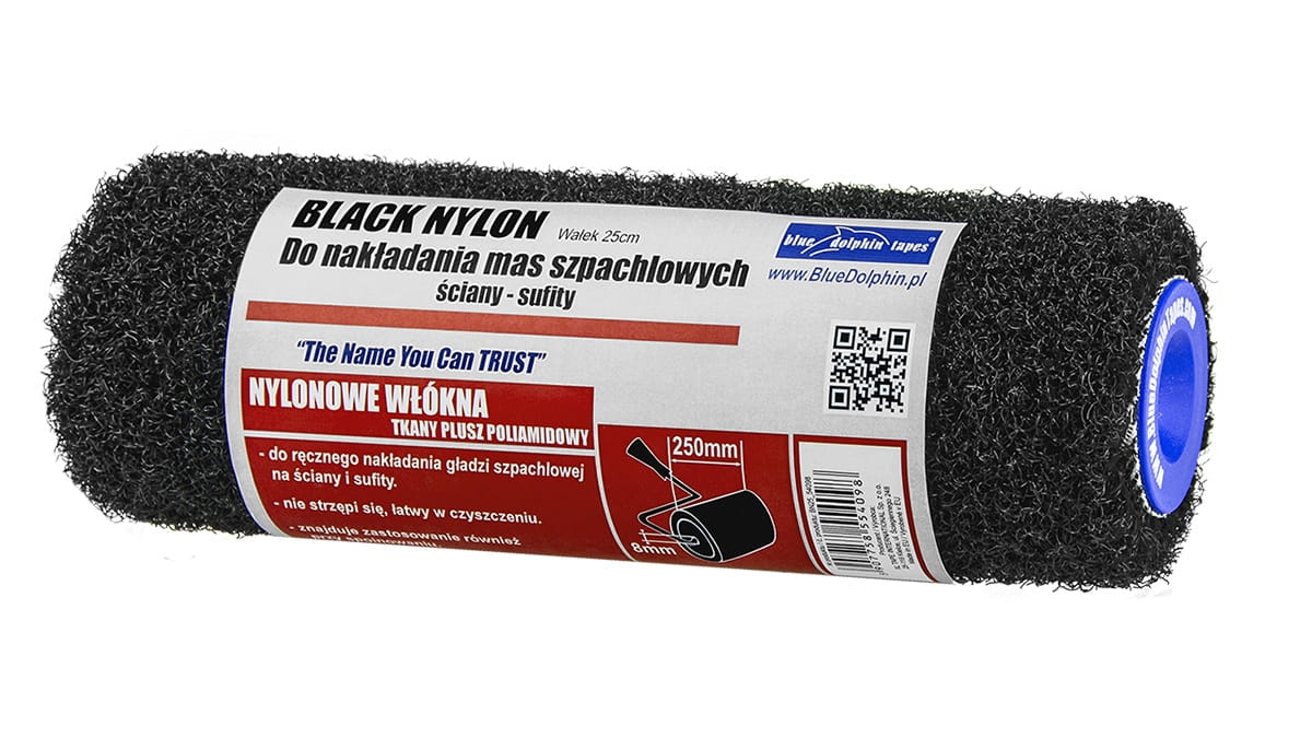 Wałek do ręcznego nakładania gładzi Black Nylon