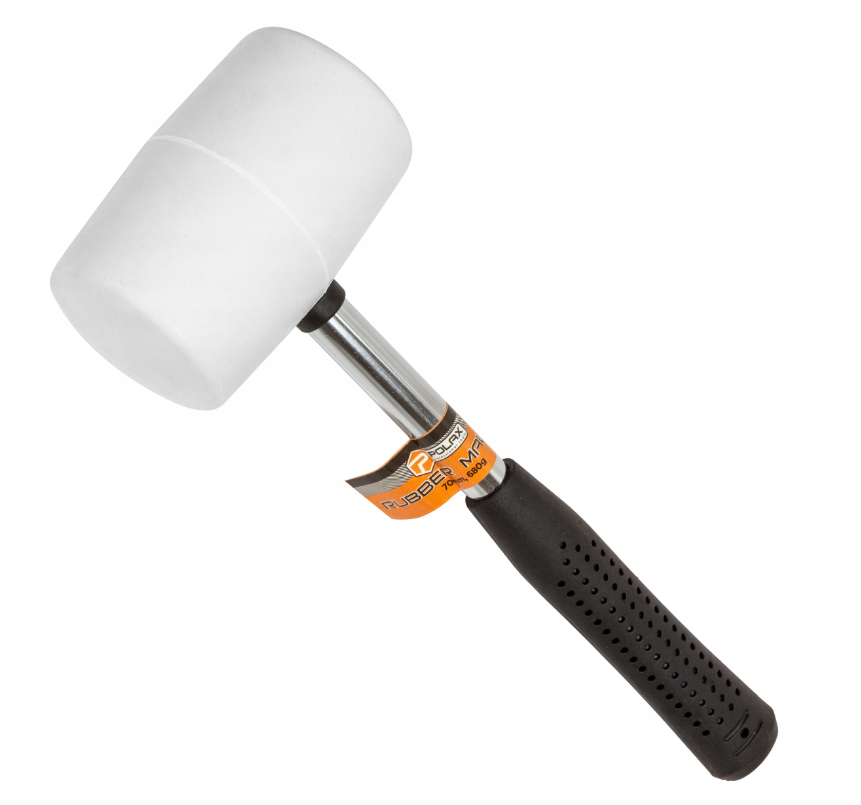 Młotek gumowy 70mm 680g biały z metalowym uchwytem 39-004