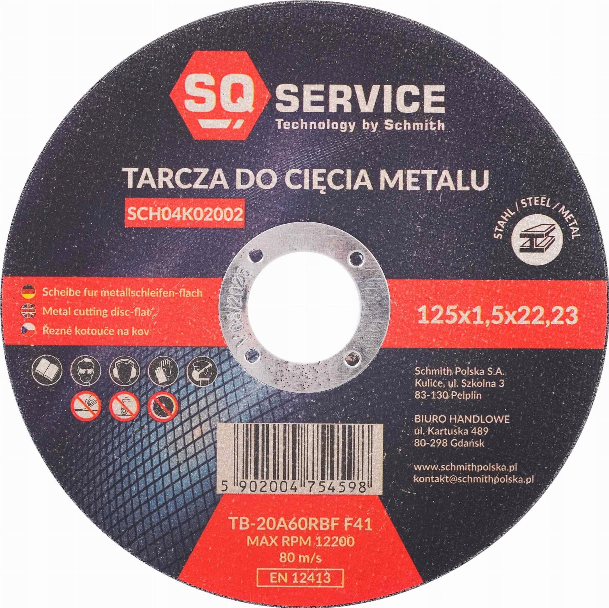 Tarcza do cięcia metalu 125x1,5x22 SQ