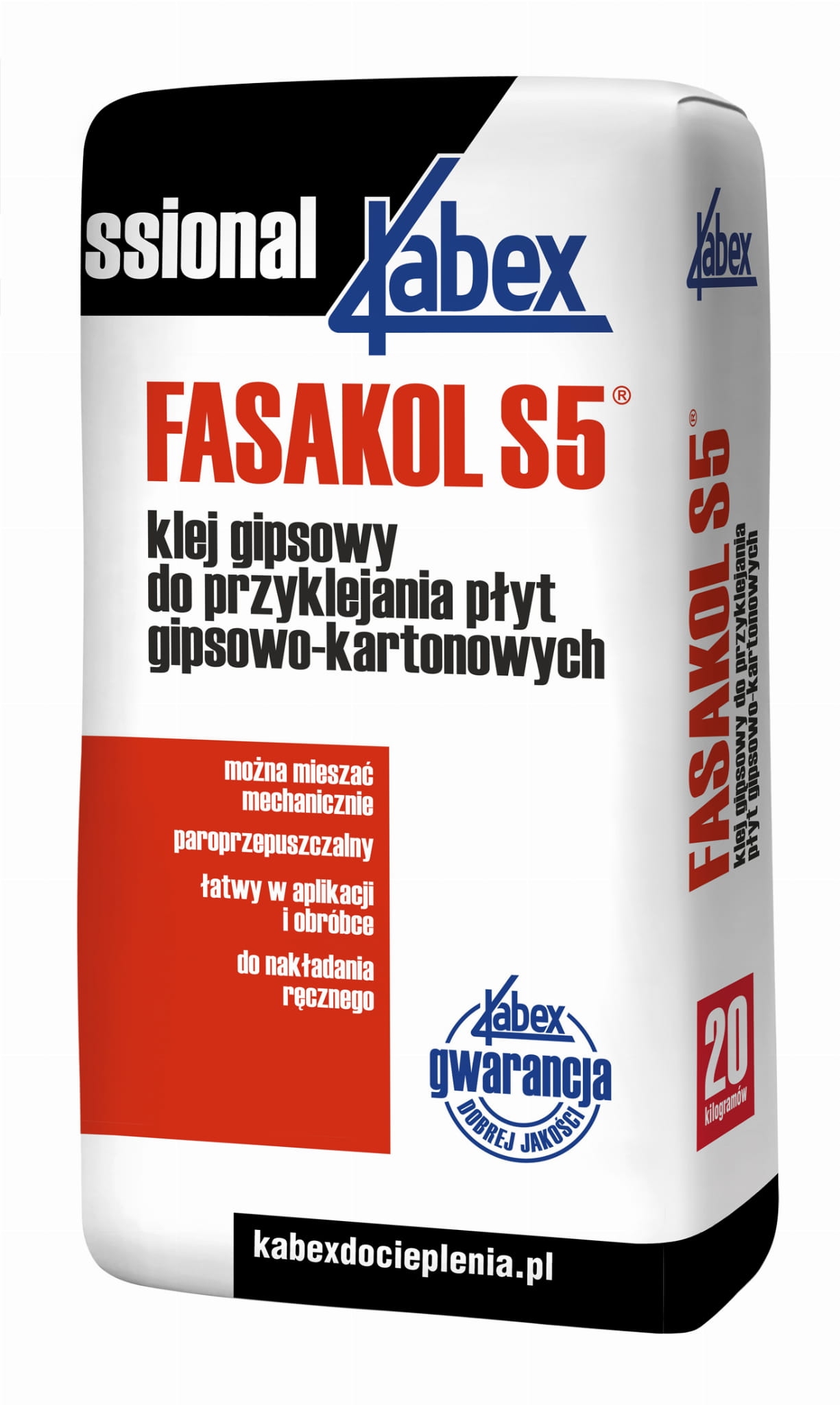 Klej do klejenia płyt gipsowych Kabex Fasakol S5