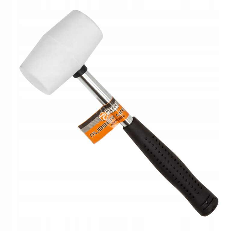 Młotek gumowy 225g z metalowym uchwytem biały POLAX 39-003