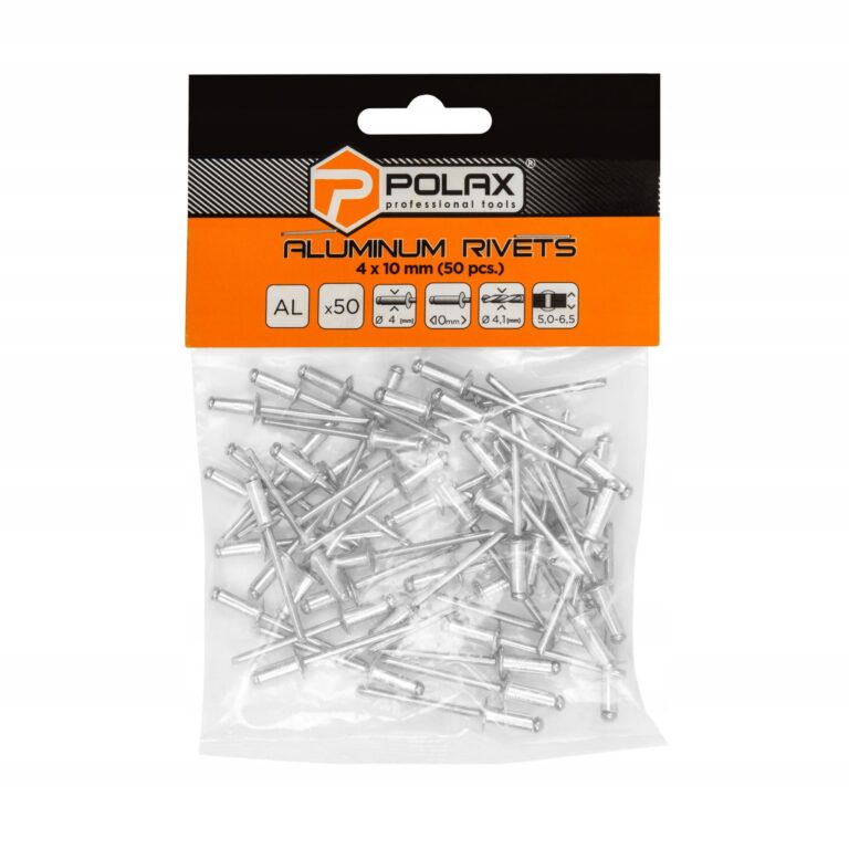 Nity aluminiowe 4x10mm opk 50 szt POLAX 37-009