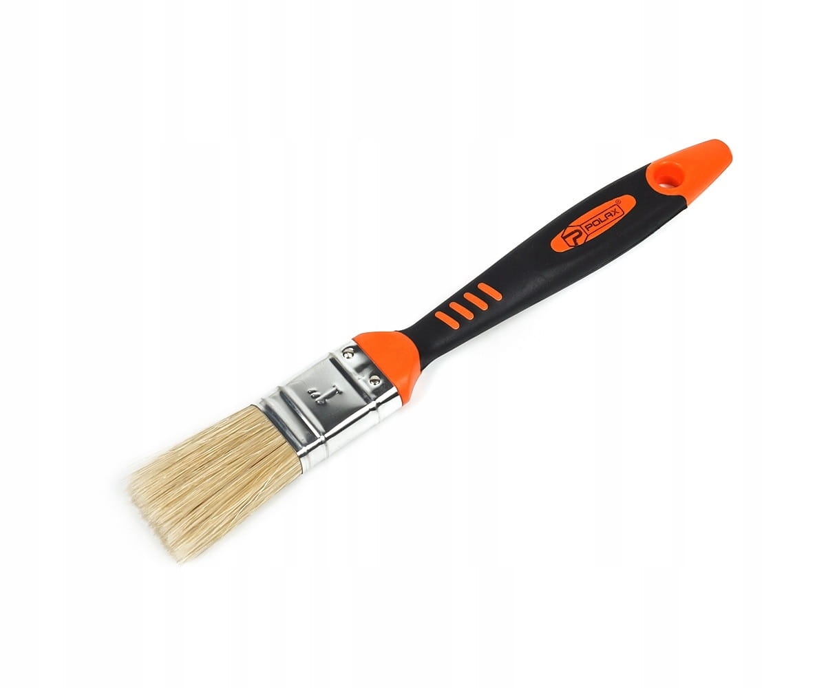 Płaski pędzel ELITE z gumową rączką 1"/25mm POLAX 03-001