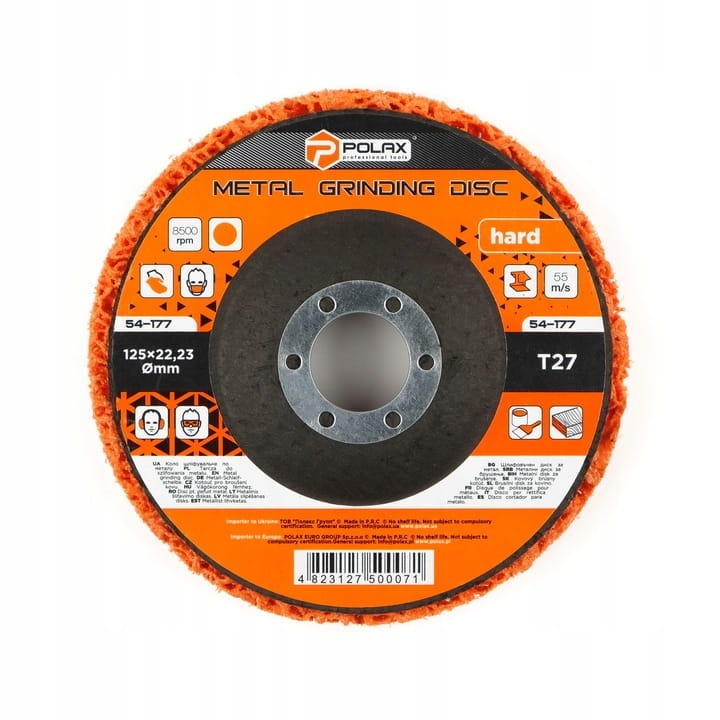 Tarcza ścierna z włókniny pomarańczowa twarda T27,23mm POLAX 54-177