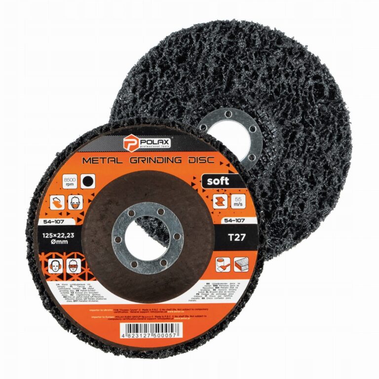 Tarcza ścierna z włókniny czarna delikatna T27 125×22,23mm POLAX 54-107