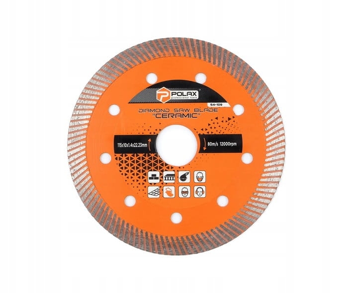 Tarcza diamentowa do cięcia płytek Ceramic 115x10x1,4×22,23mm POLAX 22,23 mm