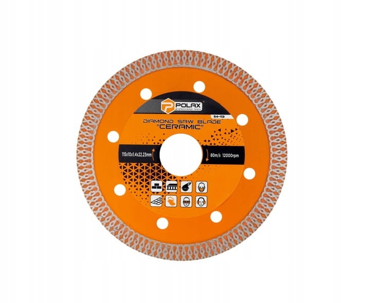 Tarcza diamentowa do cięcia płytek Ceramic 115x10x1,4×22,23mm POLAX 22,23 mm