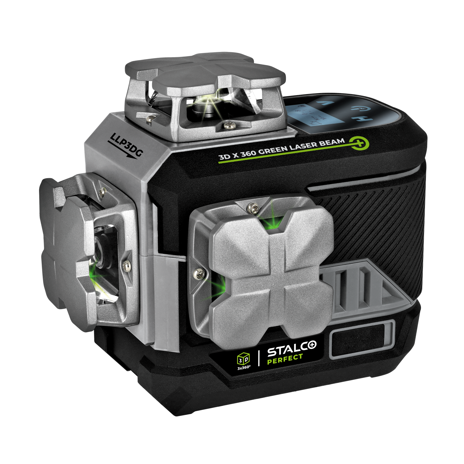 Laser krzyżowy 3D LLP3DG zielony Stalco S058598010