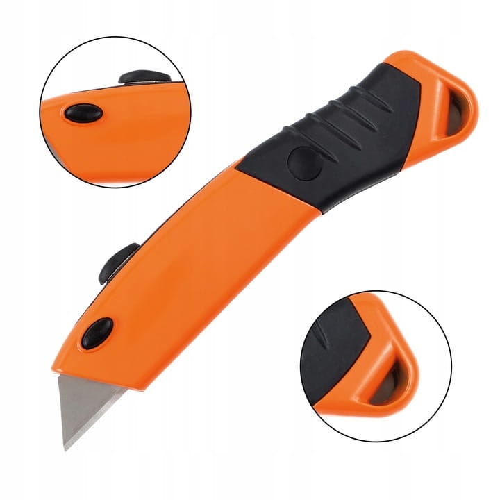 Nóż budowlany plastikowy z ostrzem trapez 19mm POLAX 23-007