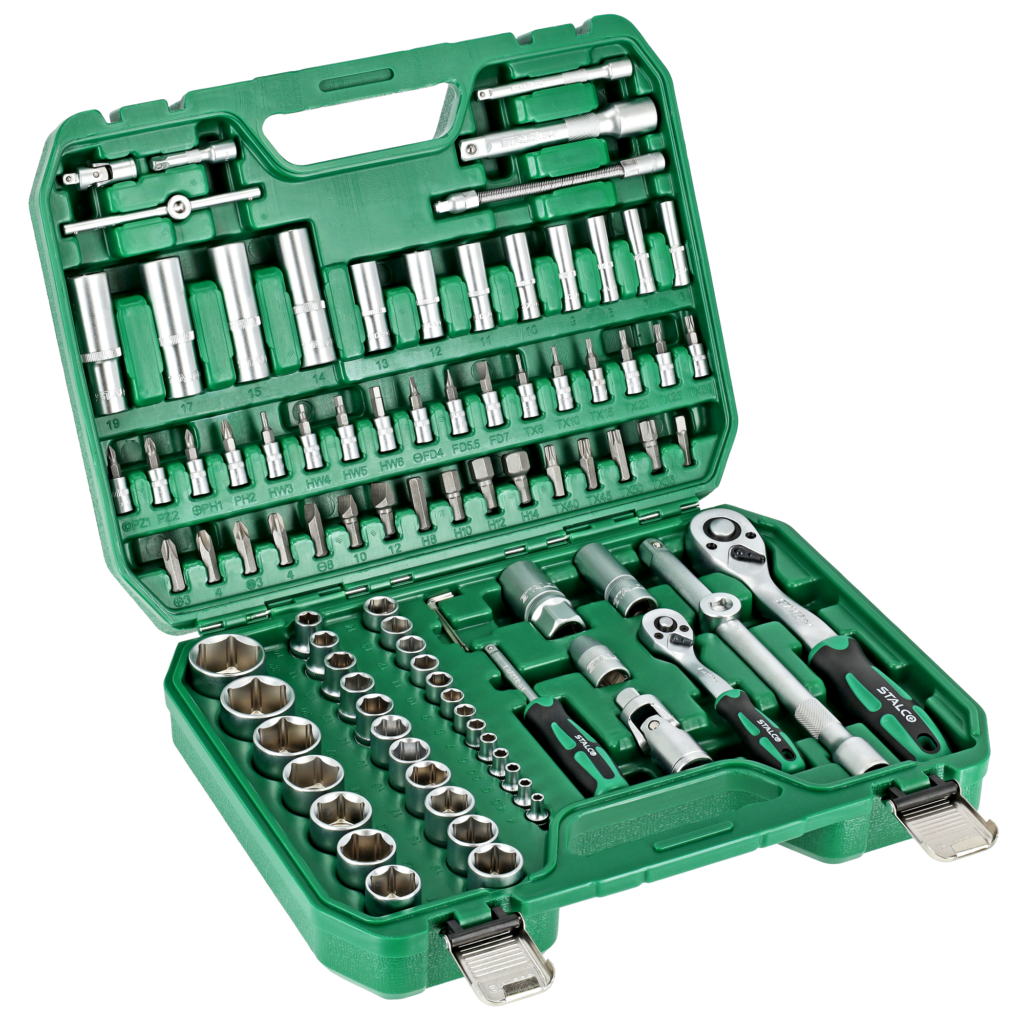Zestaw kluczy nasadowych 1/2”+1/4” 94 elem. opakowanie BMC Stalco S011100094