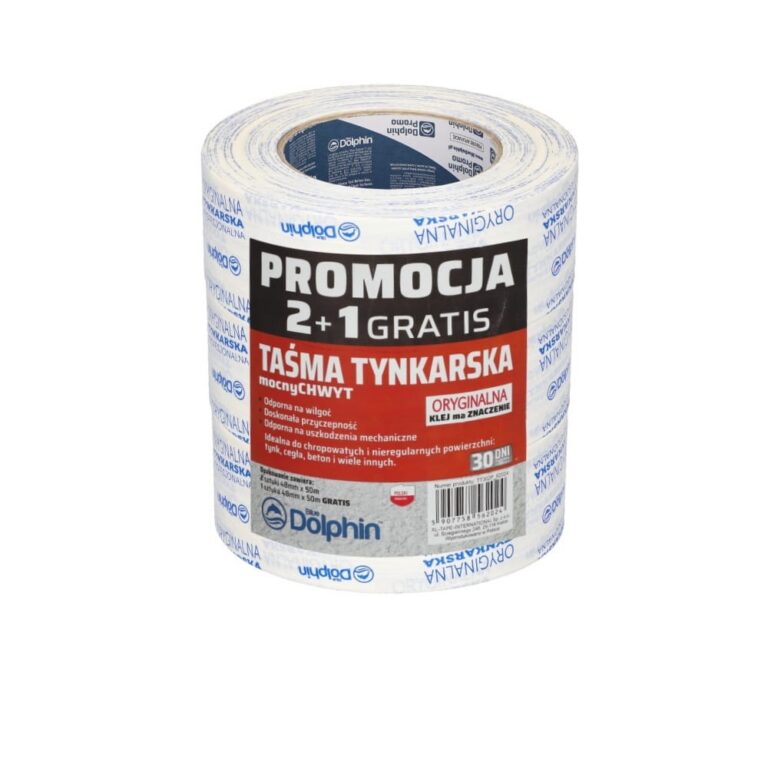 (2+1) 48mmx50m biała blue dolphin taśma tynkarska
