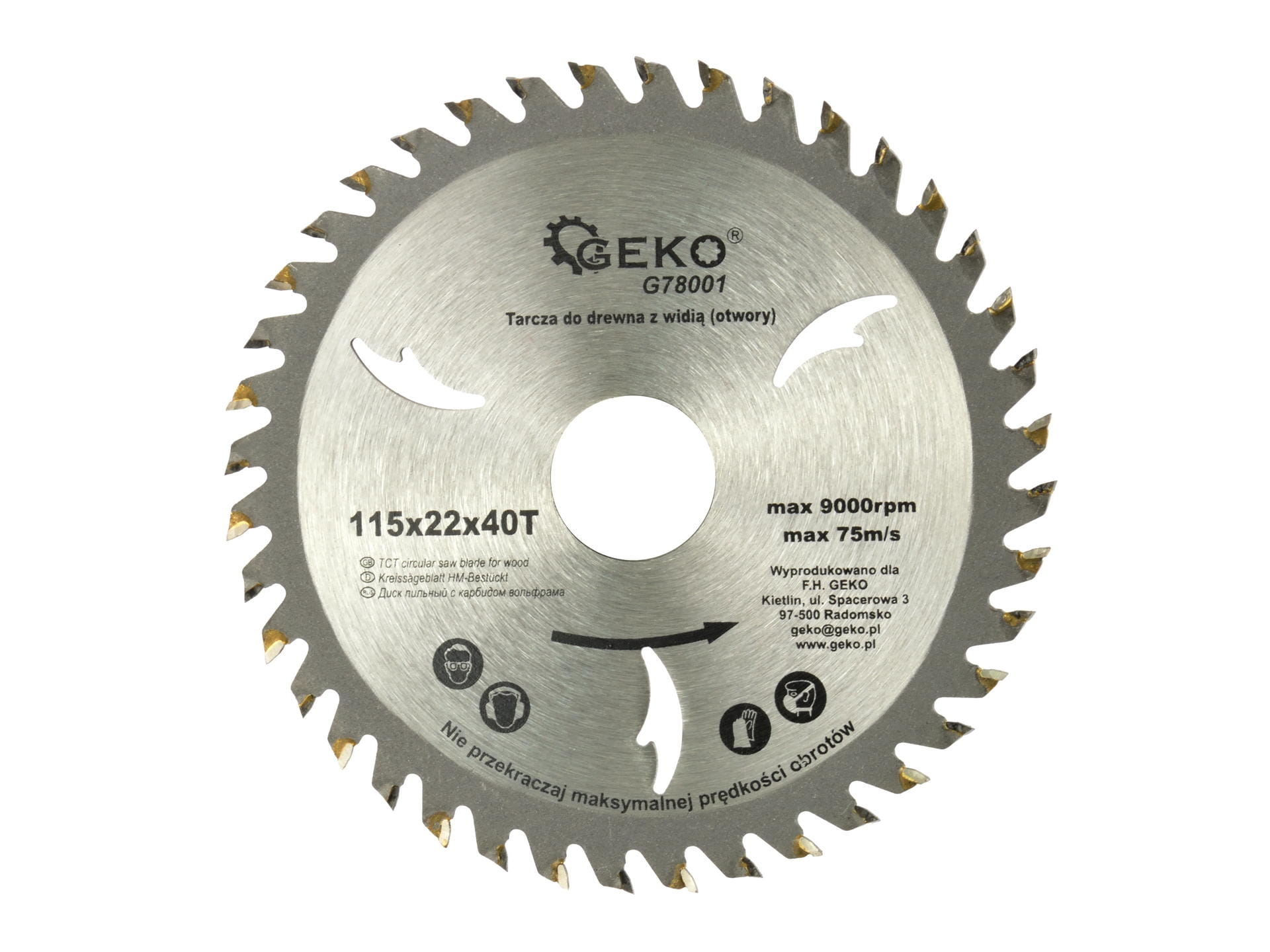 Tarcza do drewna Geko 112x22x40T G78001
