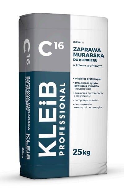 Zaprawa murarska do klinkieru Kleib C16 GRAFIT