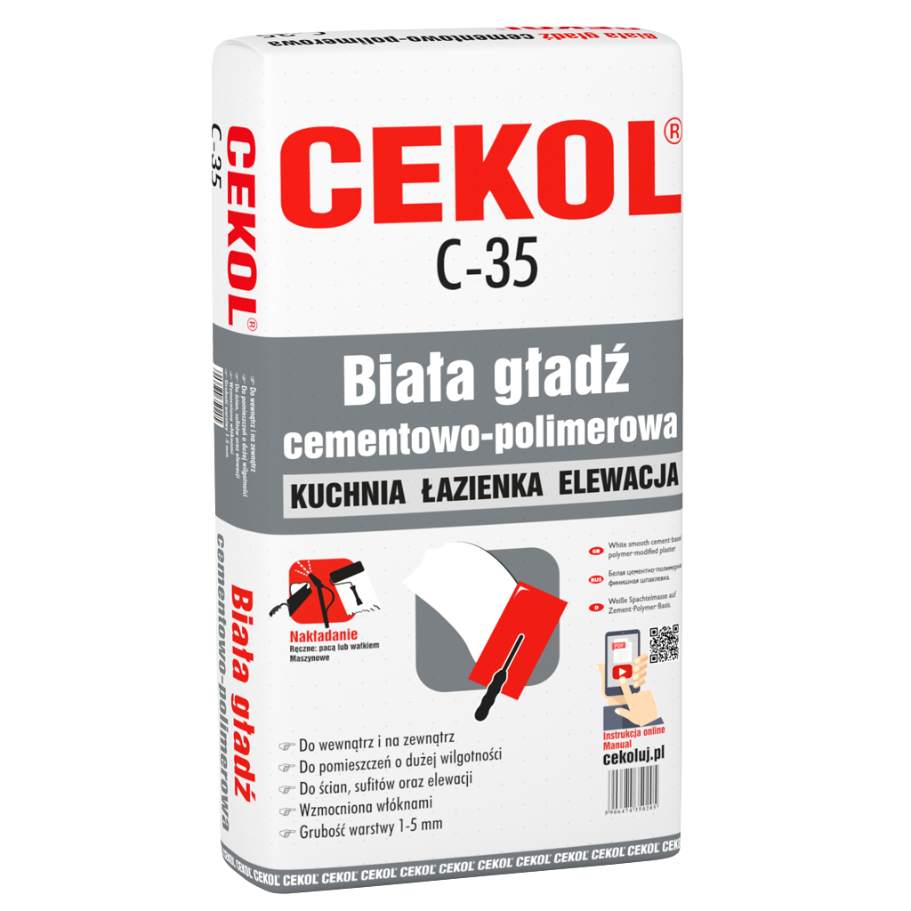 Gładź szpachlowa zewnętrzna Cekol C-35