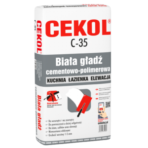 Gładź szpachlowa zewnętrzna Cekol C-35 20kg