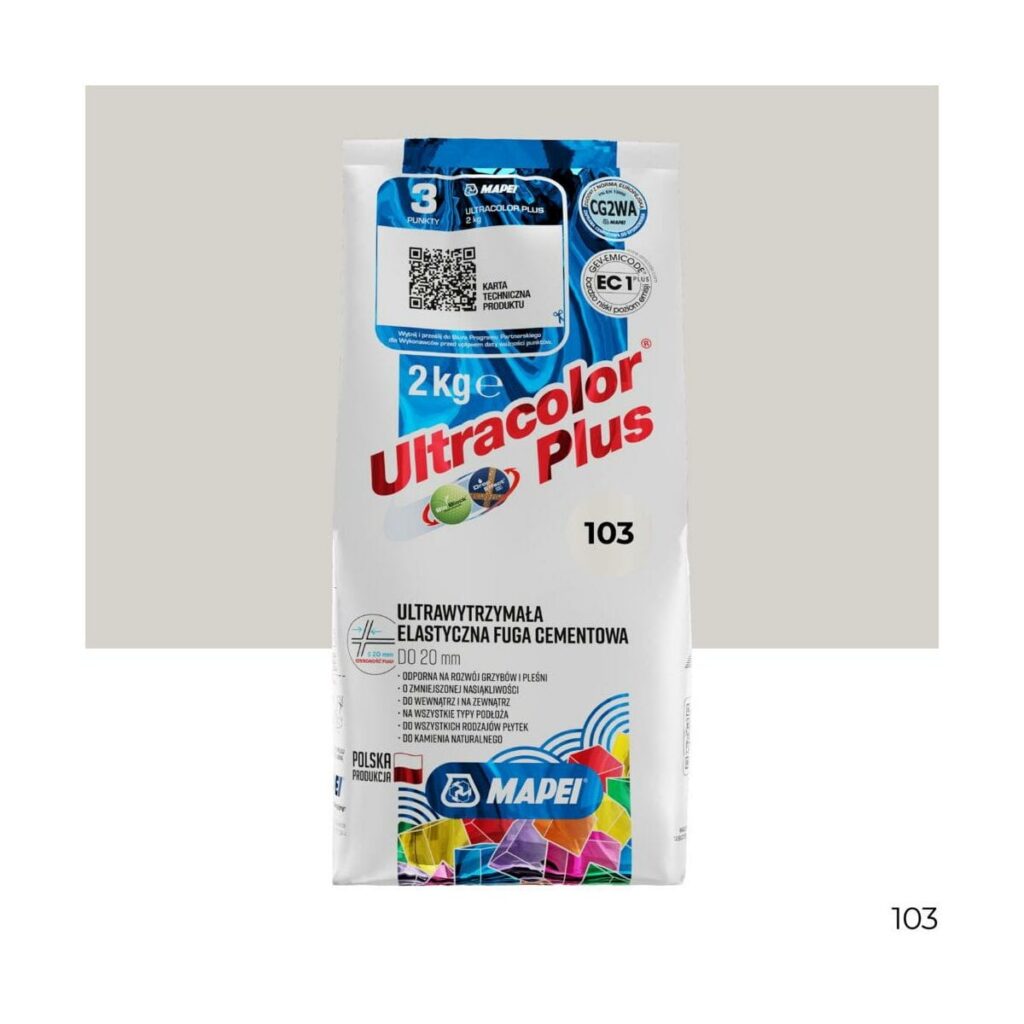 Elastyczna fuga Mapei Fuga Ultra. Plus 103 księżycowa biała 2 kg
