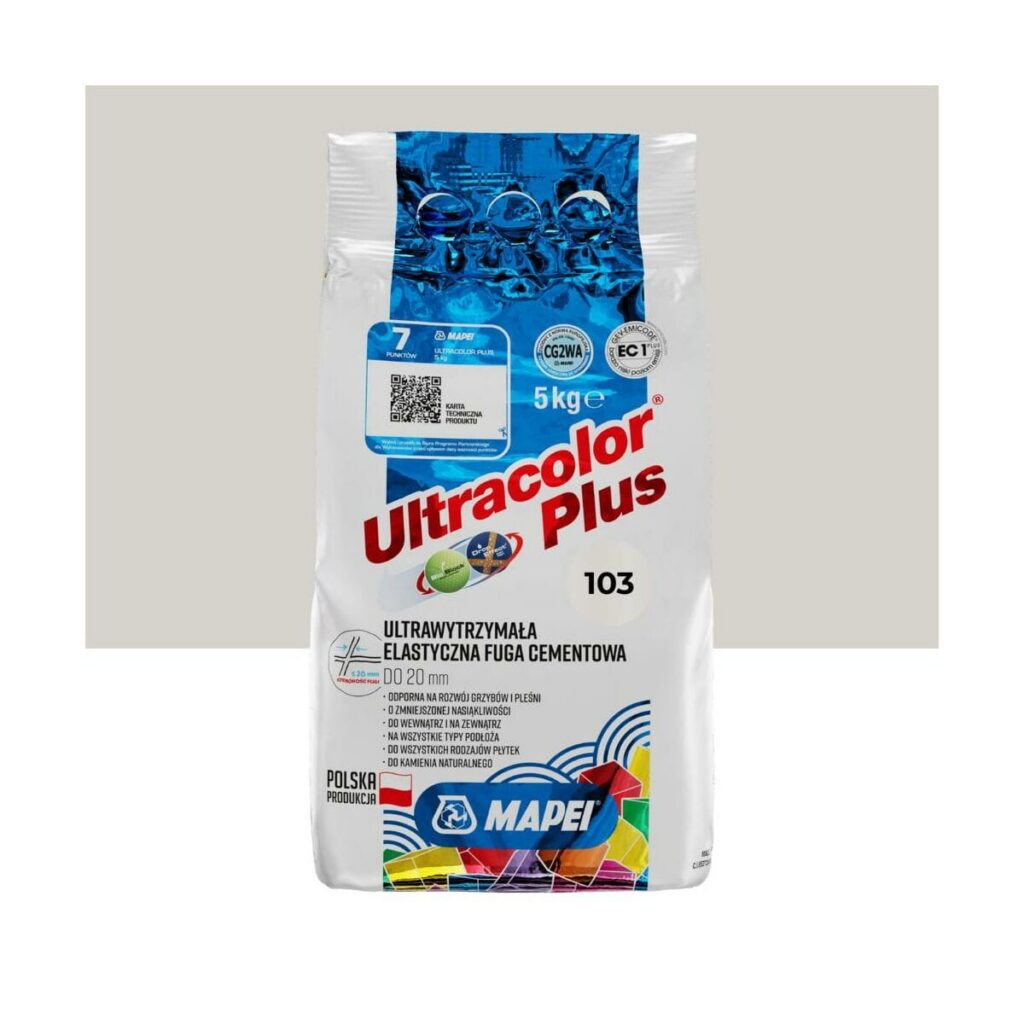 Elastyczna fuga Mapei Fuga Ultra. Plus 103 księżycowa biała 5 kg