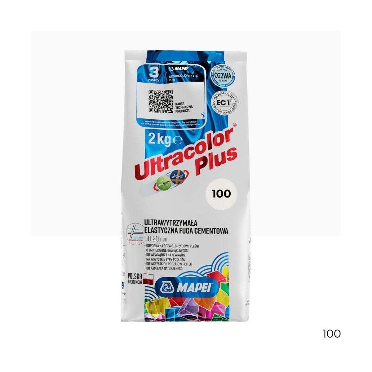 Biała fuga elastyczna Mapei Ultra Plus