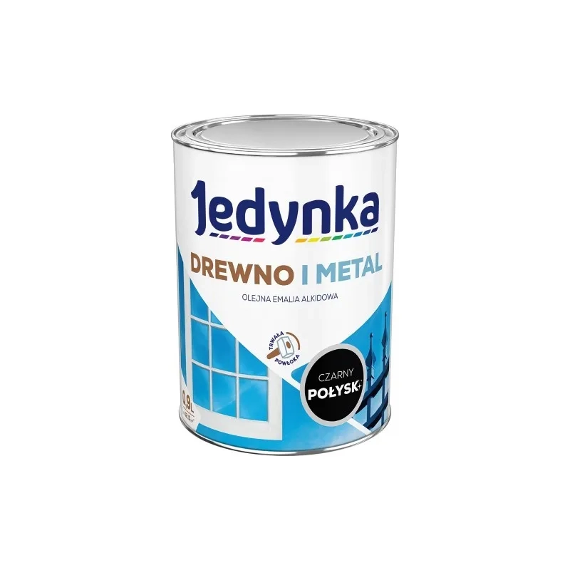 Farba do drewna i metalu Jedynka Alkid czarny połysk