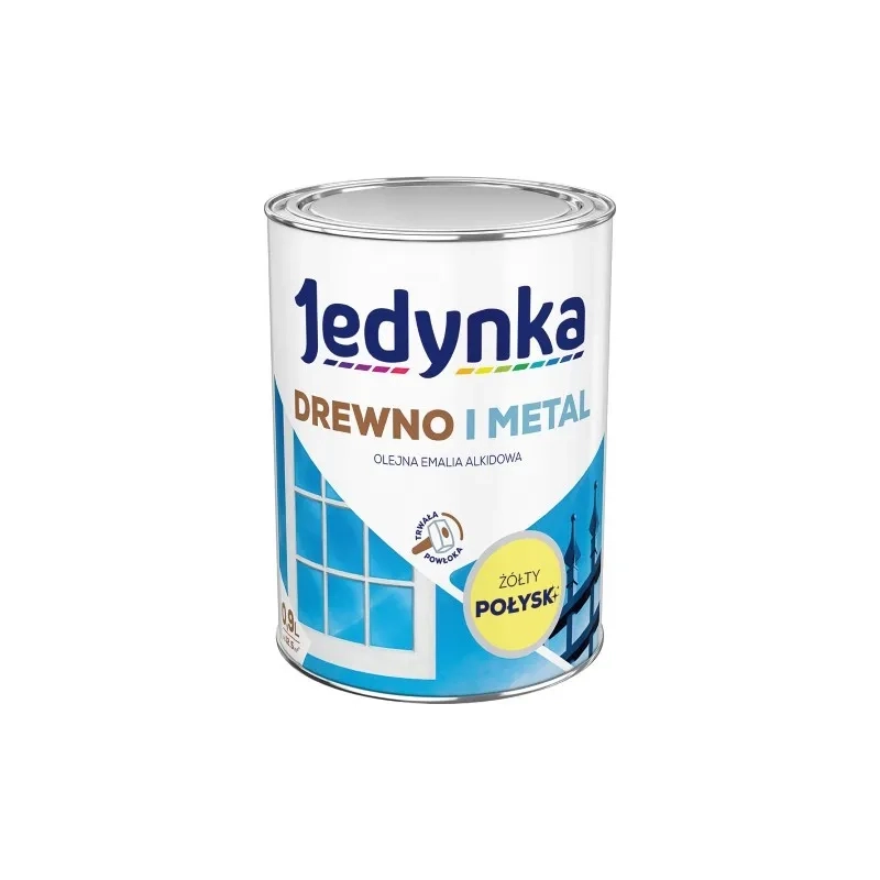 Farba do drewna i metalu Jedynka Alkid Żółty Jasny Połysk