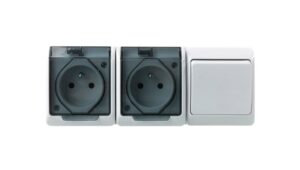 Gniazdo z/u  2x2P+Z 0327-21 Włącznik plus 2 gniazda