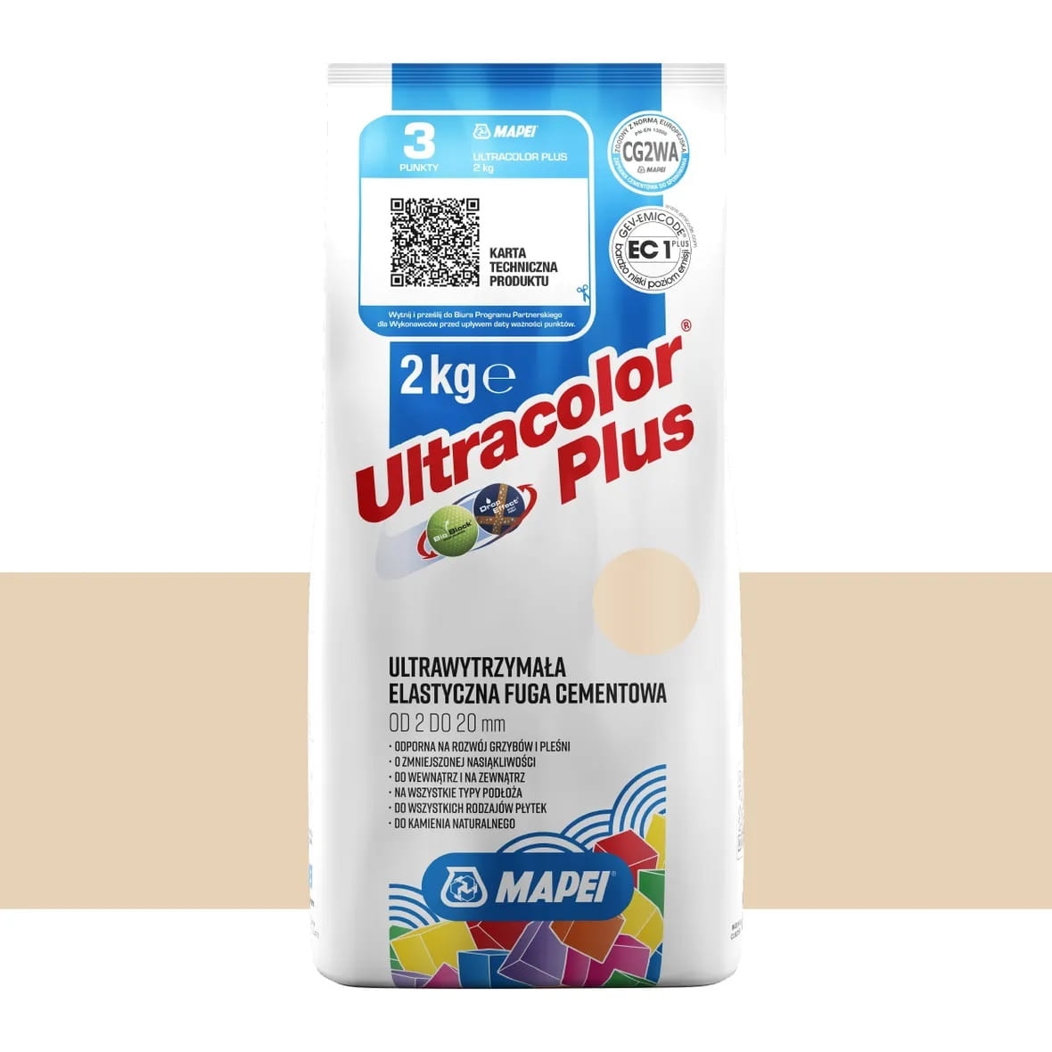 Elastyczna fuga Mapei Ultra Plus 138 migdałowy
