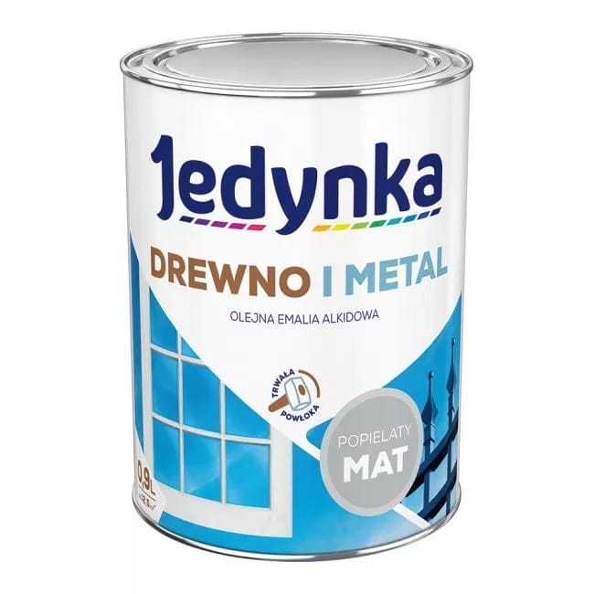 Farba do drewna i metalu Jedynka Alkid Popielaty MAT