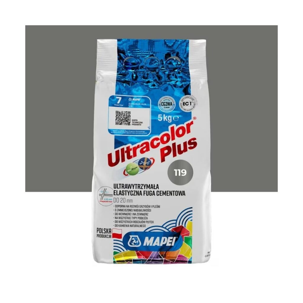 Elastyczna fuga Mapei Ultra Plus 119 londyński szary 5 kg
