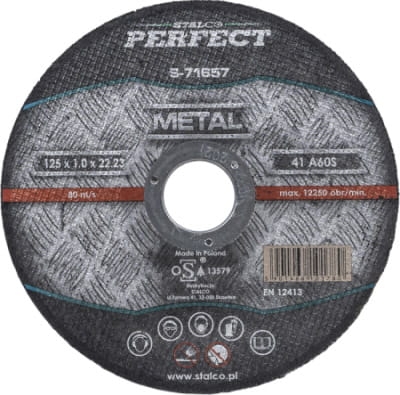 Płaska tarcza do cięcia metalu 125X2,5 STALCO