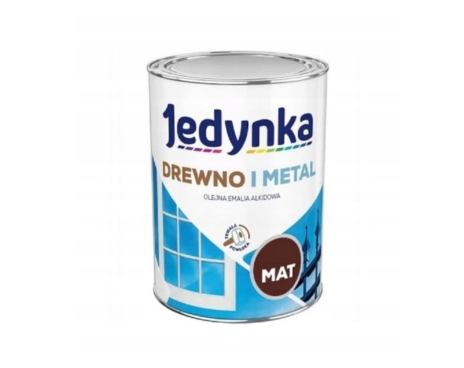 Farba do drewna i metalu Jedynka Alkid brąz Mat