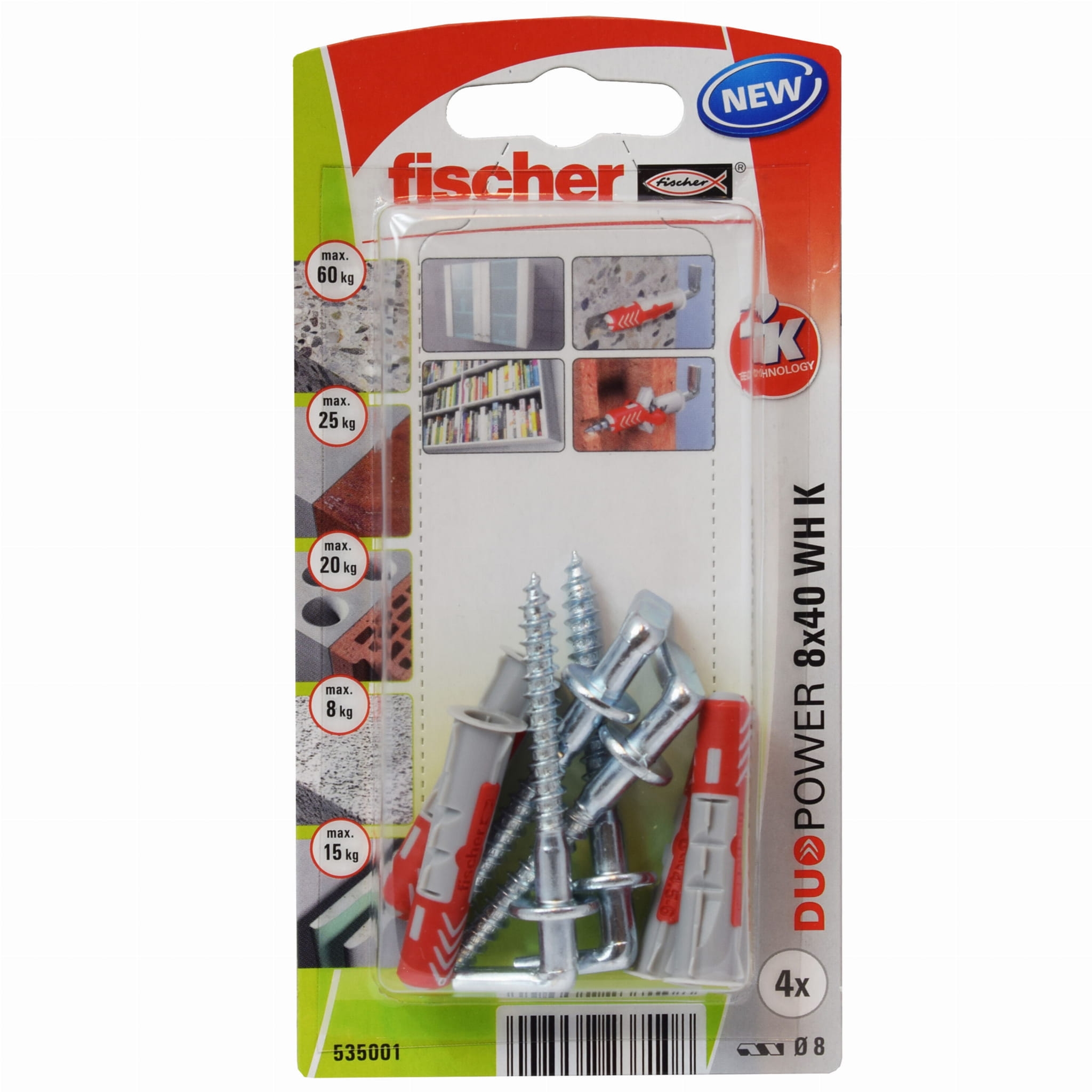 Kołek uniwersalny z hakiem Fischer Duopower WH K NV 535001