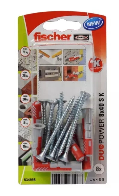 Kołek z wkrętem Fischer Duopower S K NV 534998