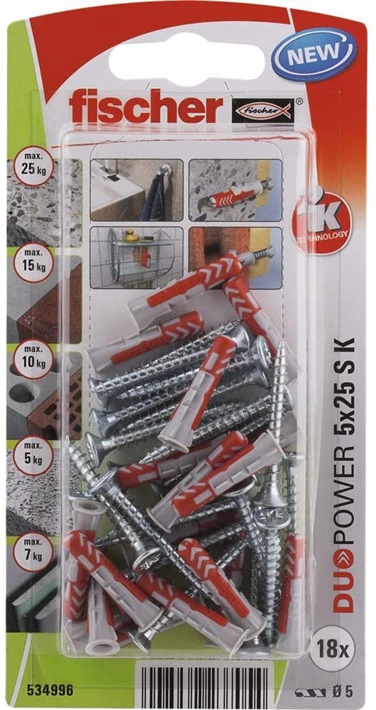 Kołek z wkrętem Fischer Duopower S K NV 534996