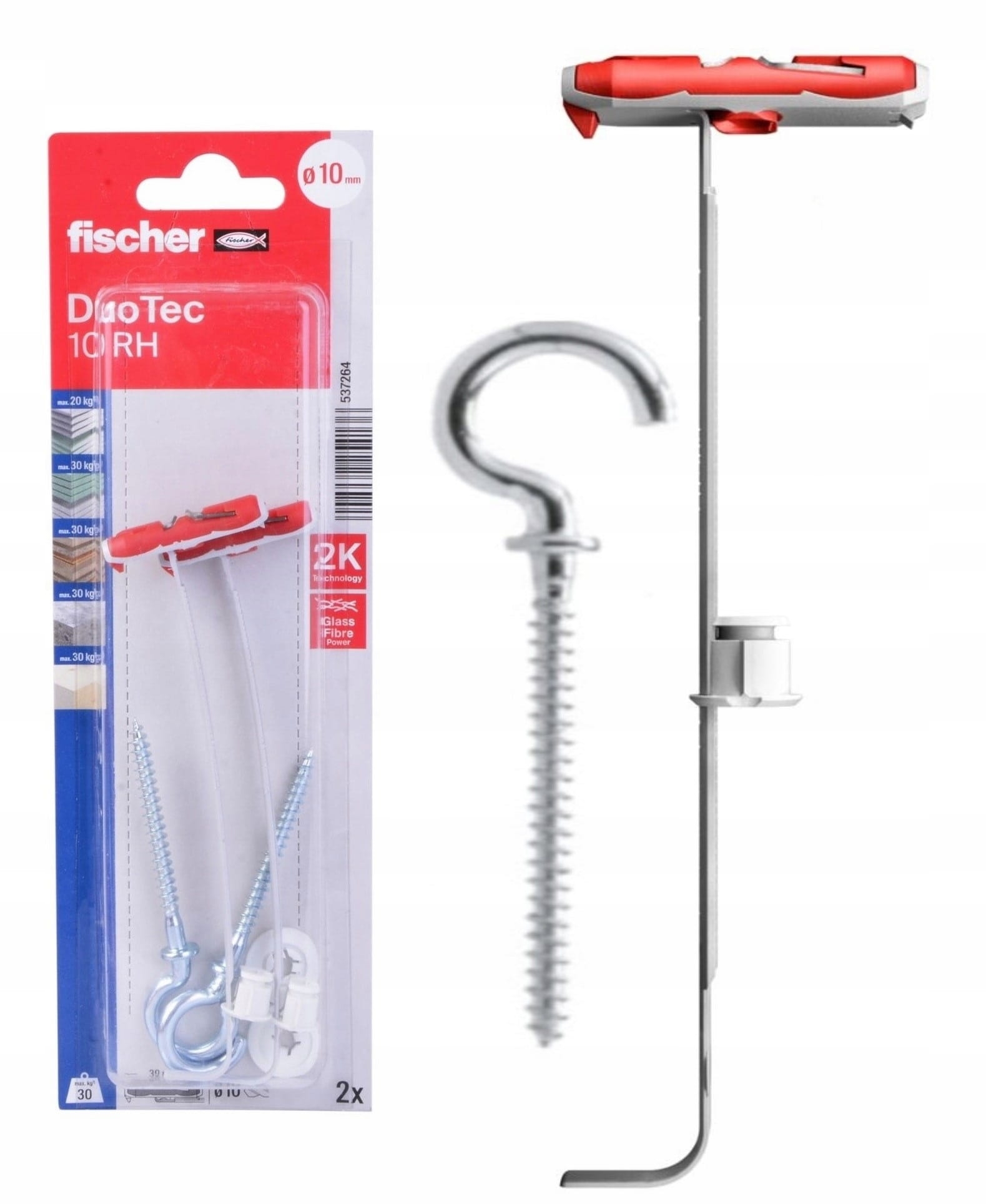 Kołek uchylny z hakiem Fischer Duotec 10 RH K NV 537264