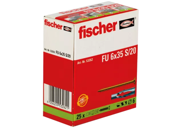 Kołek uniwersalny Fischer FU S/20 25 szt 53262