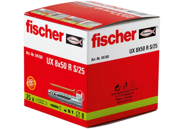 Kołek uniwerslny Fischer UX 8x50R S/25 25szt 94760