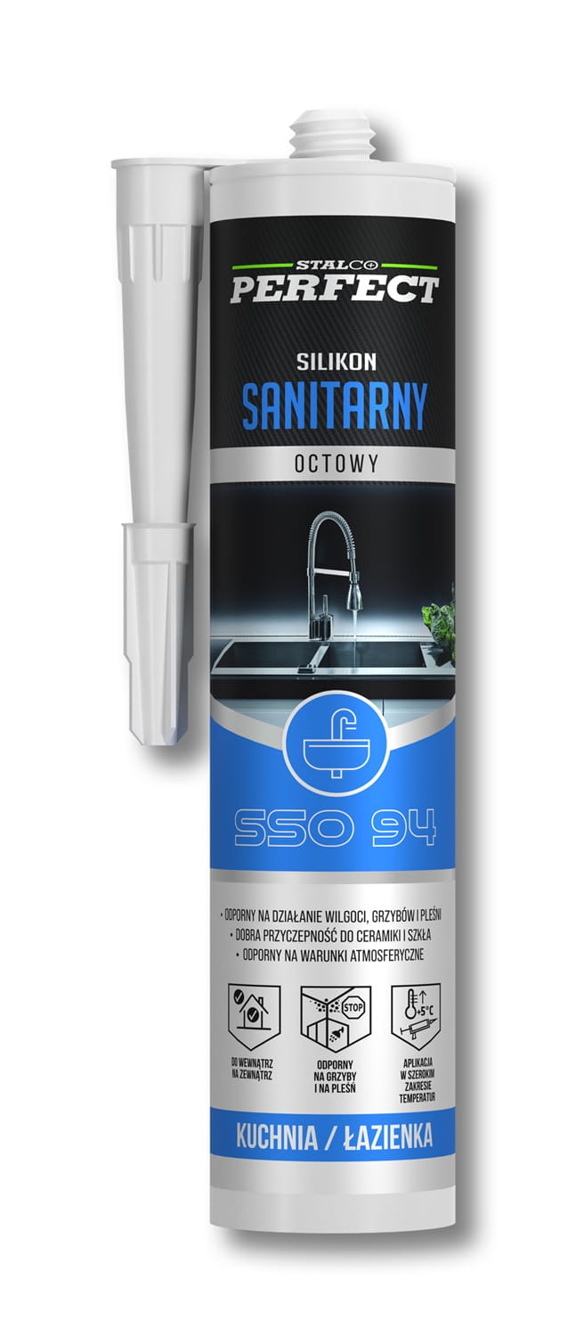 Silikon sanitarny octowy bezbarwny 280 ml Stalco